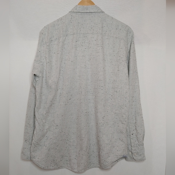 Bonobos Tailored Button‎ Down Collar Long Sleeve Shirt Gray Speckled Large Short - Picture 3 of 9